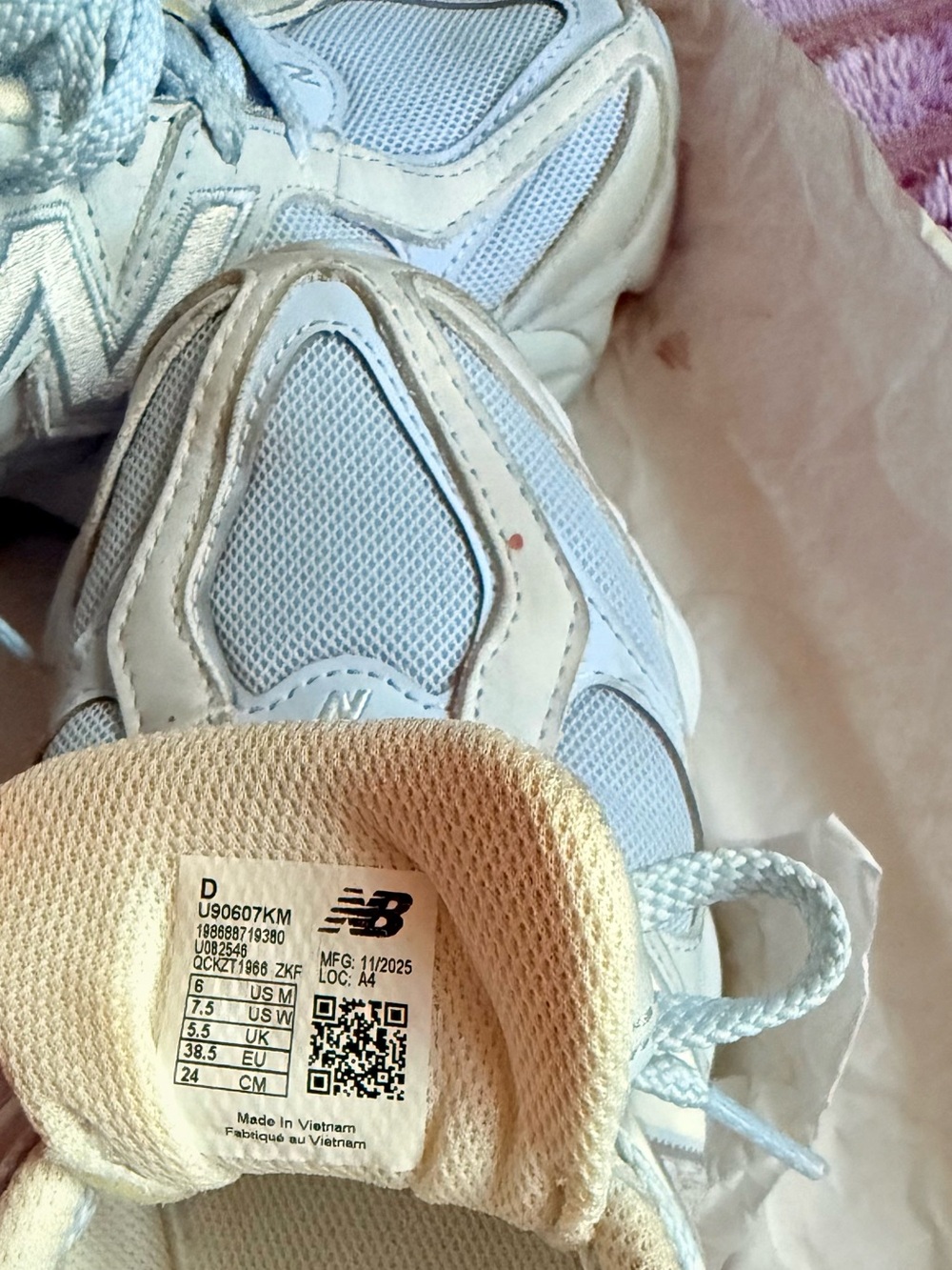 New Balance Women's Pastel Blue 9060 Sneakers - Picture 3 of 7